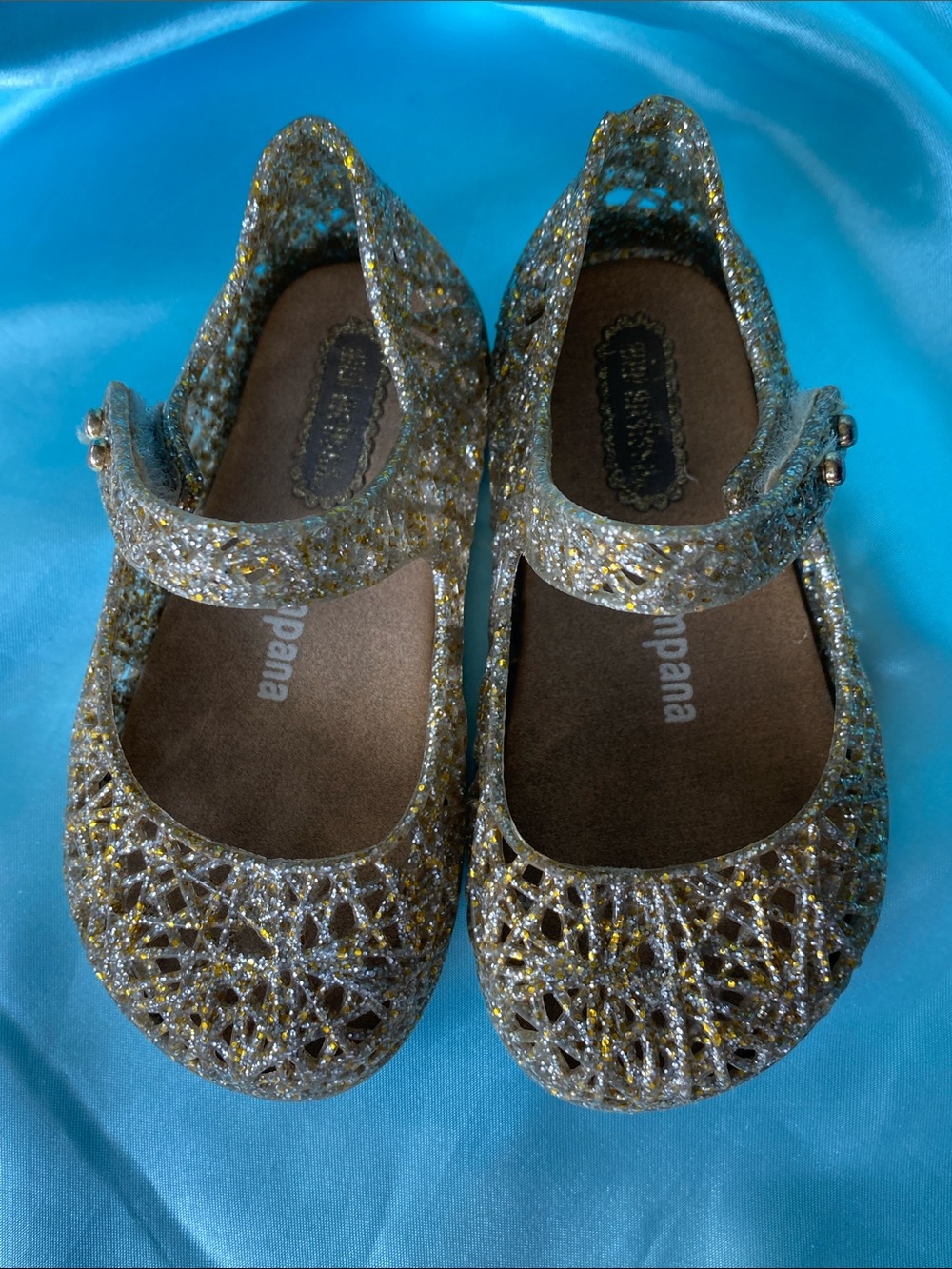 Mini Melissa campana gold girls shoes
